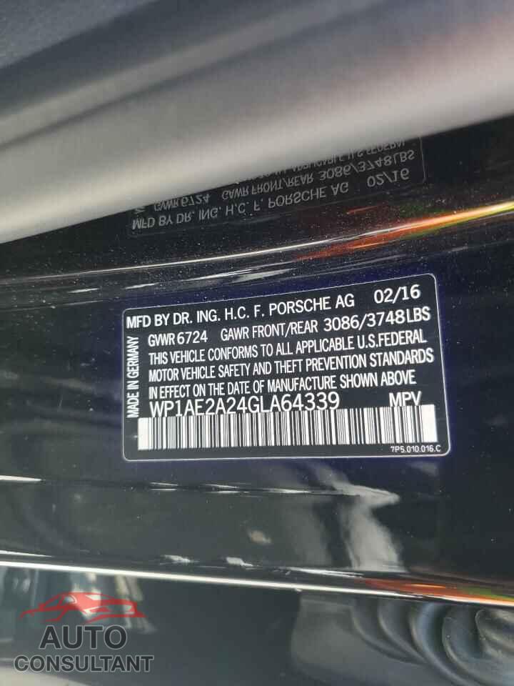 PORSCHE CAYENNE 2016 - WP1AE2A24GLA64339