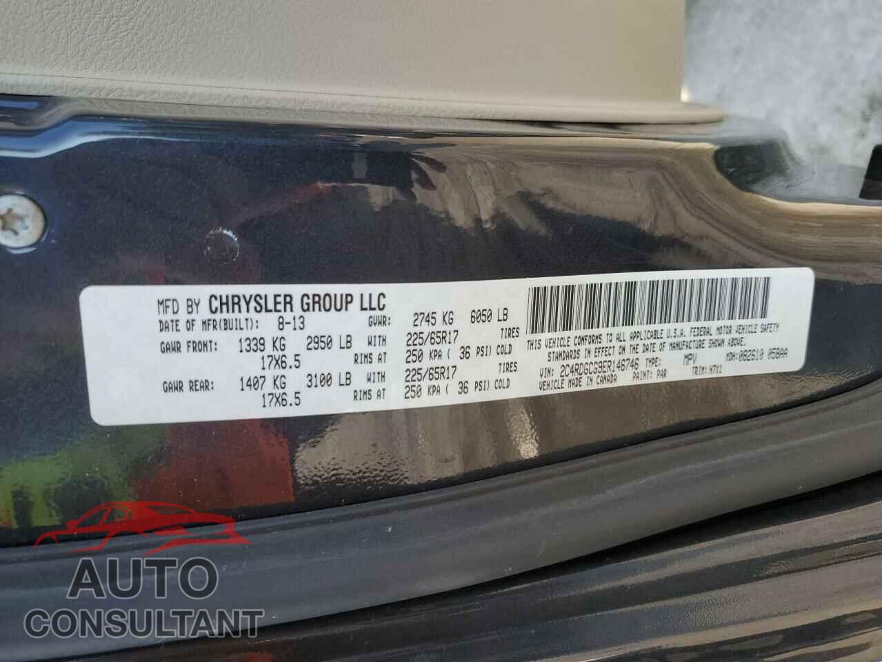 DODGE CARAVAN 2014 - 2C4RDGCG9ER146746