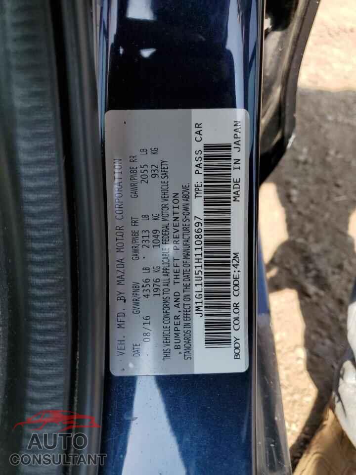 MAZDA 6 2017 - JM1GL1U51H1108697