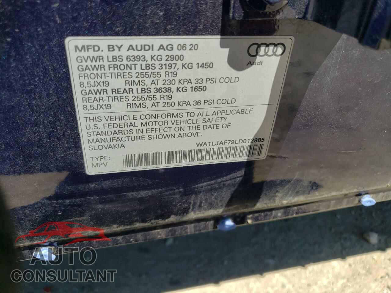 AUDI Q7 2020 - WA1LJAF79LD012885