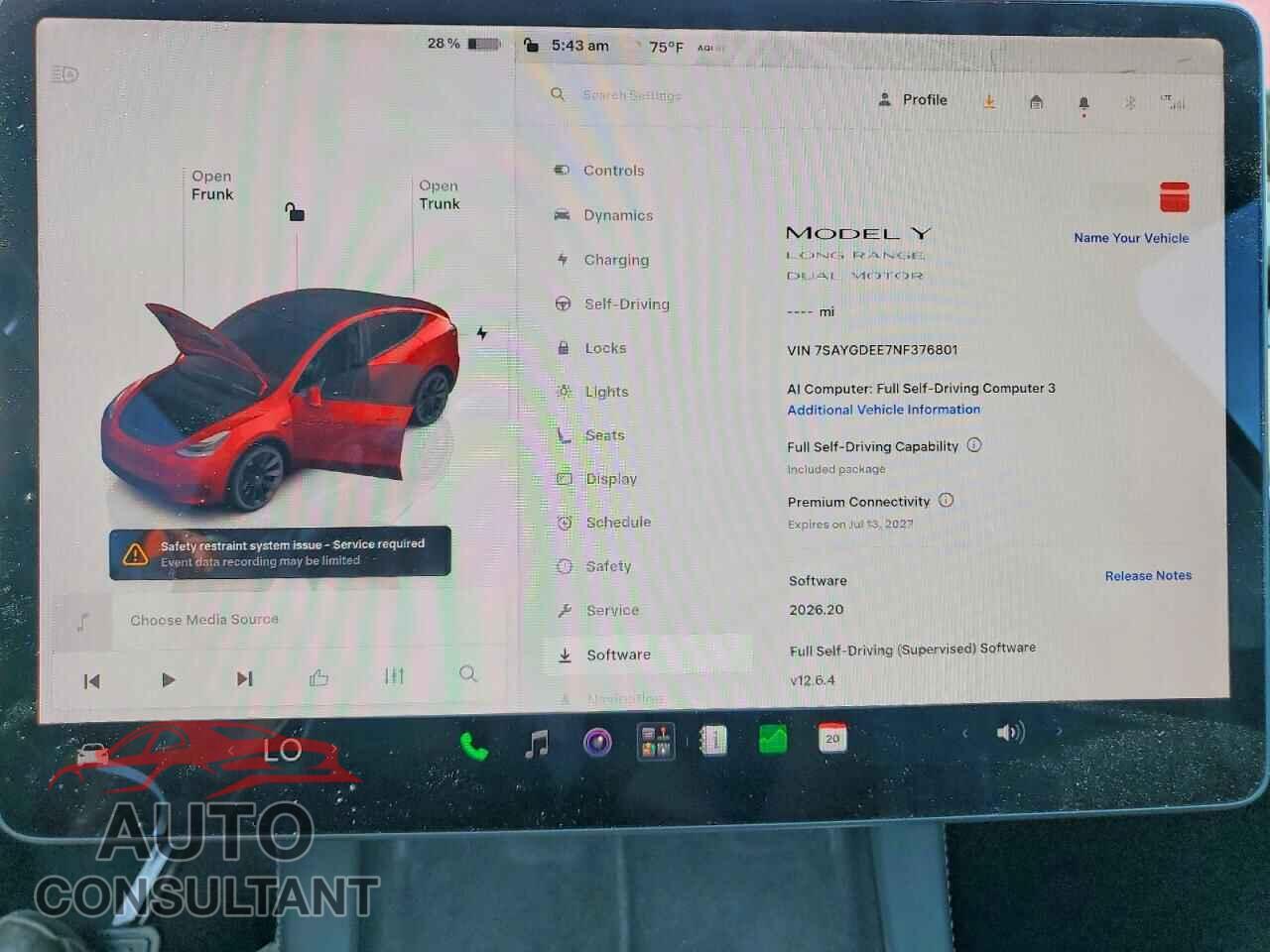 TESLA MODEL Y 2022 - 7SAYGDEE7NF376801