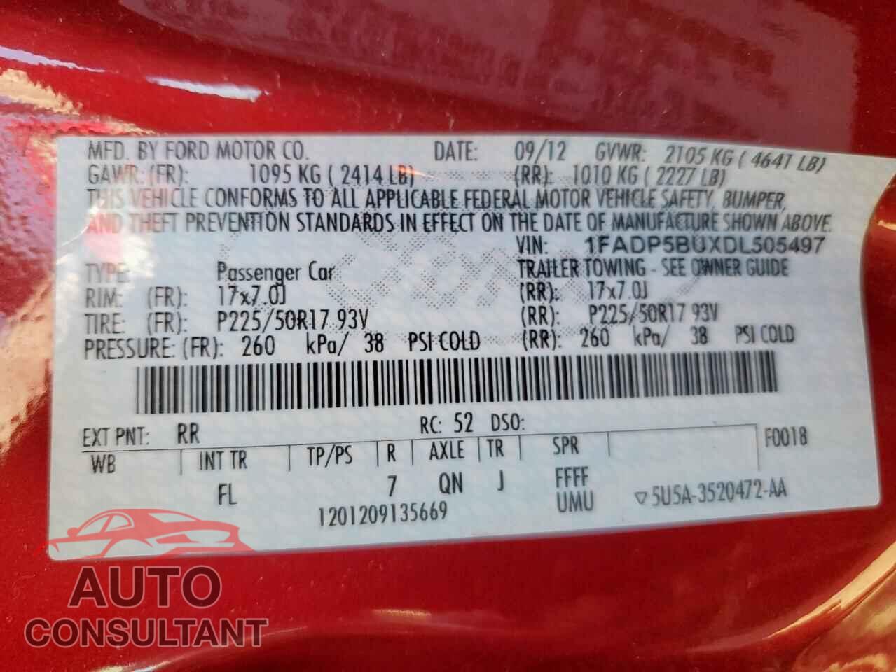 FORD CMAX 2013 - 1FADP5BUXDL505497