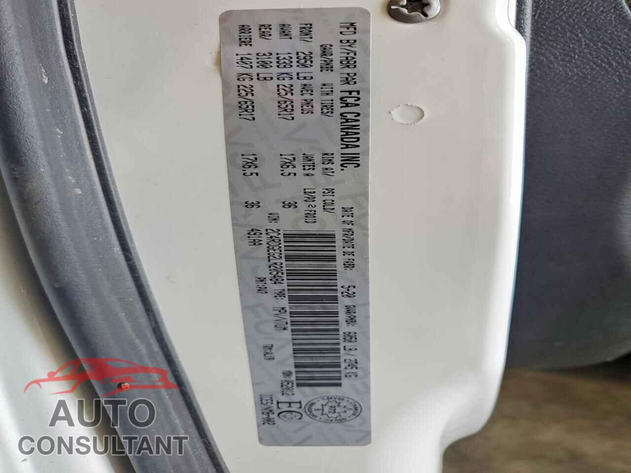 DODGE CARAVAN 2020 - 2C4RDGEG2LR205484