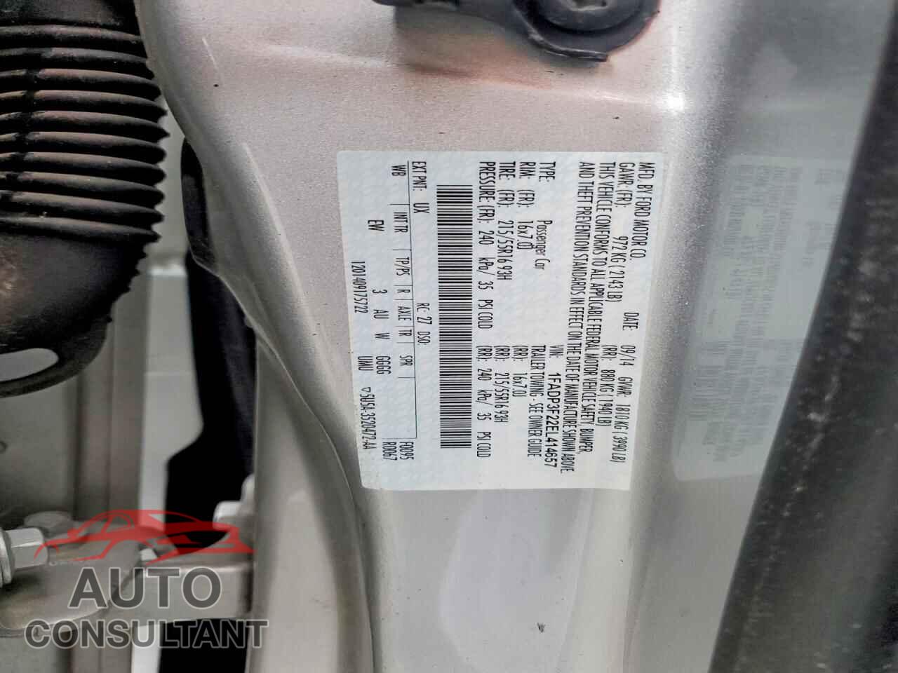 FORD FOCUS 2014 - 1FADP3F22EL414657