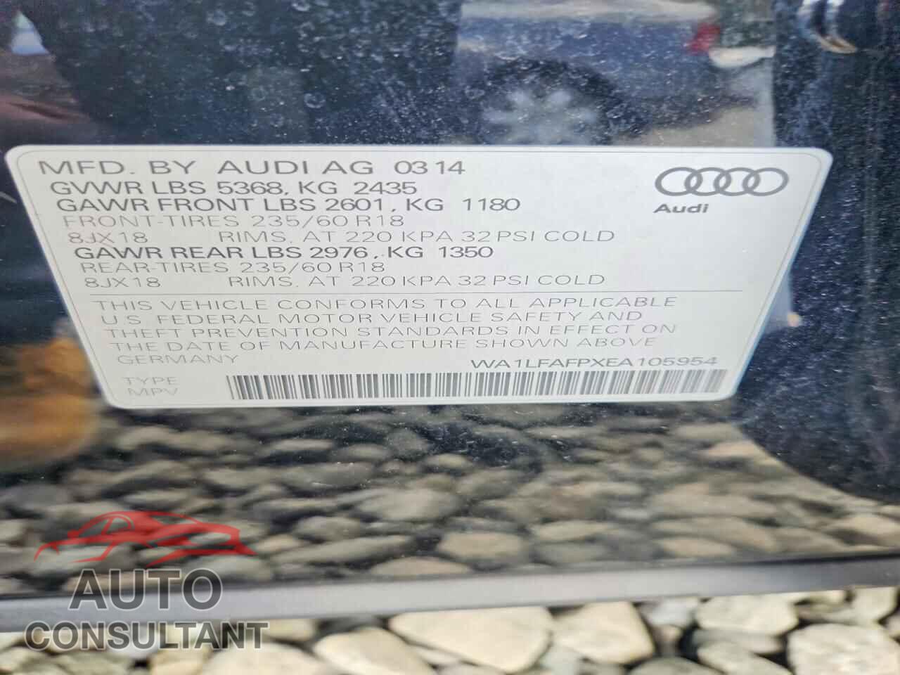 AUDI Q5 2014 - WA1LFAFPXEA105954