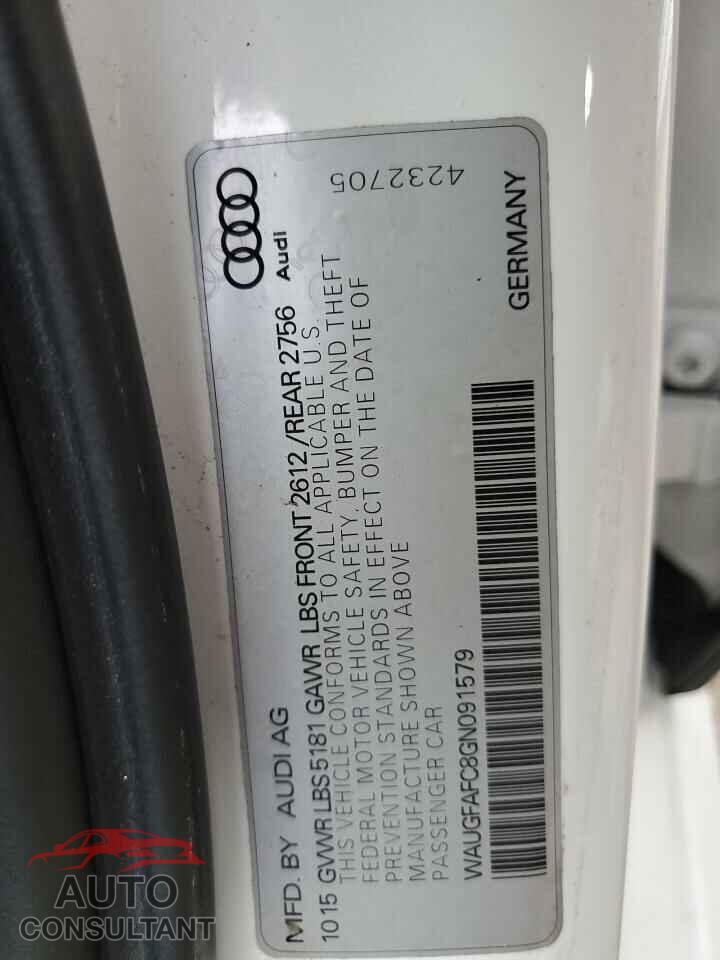 AUDI A6 2016 - WAUGFAFC8GN091579