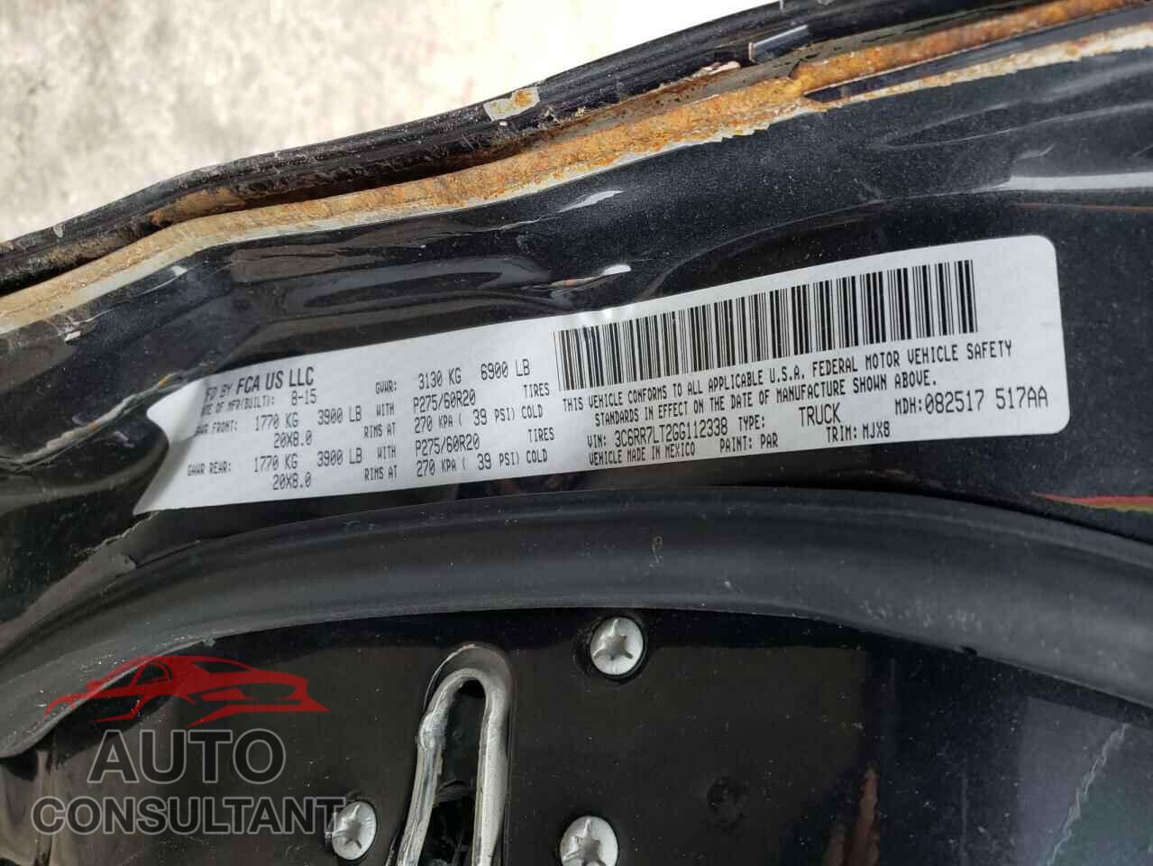 DODGE RAM 2016 - 3C6RR7LT2GG112338