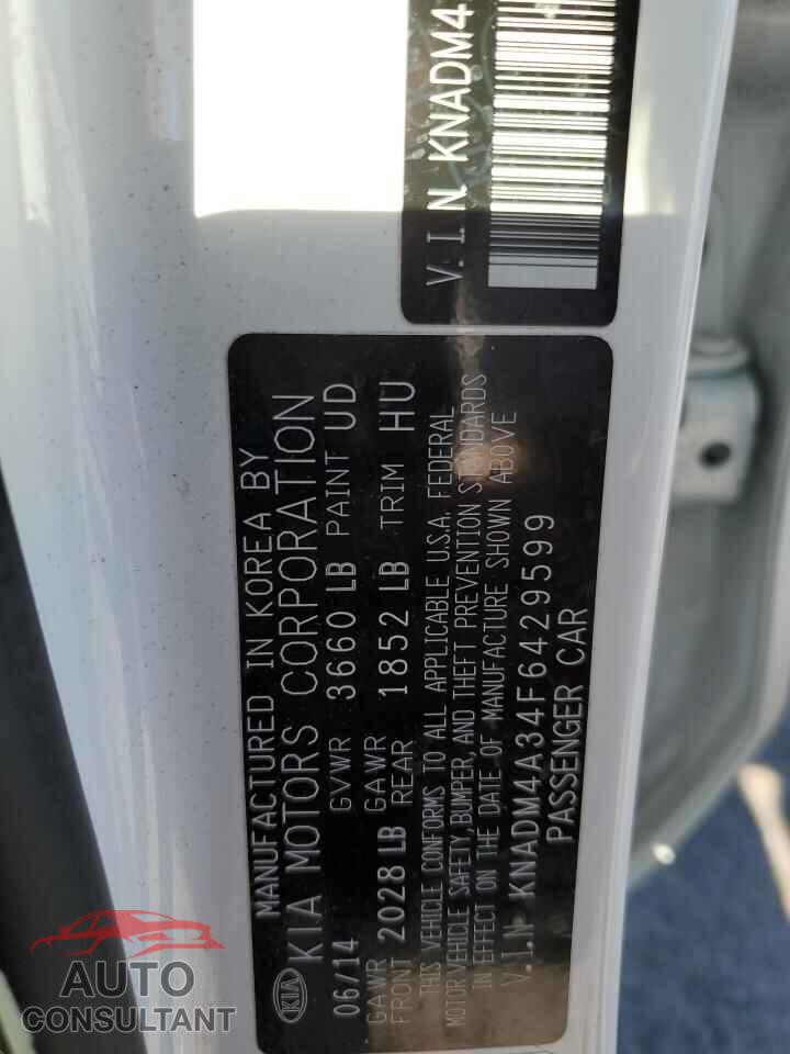 KIA RIO 2015 - KNADM4A34F6429599
