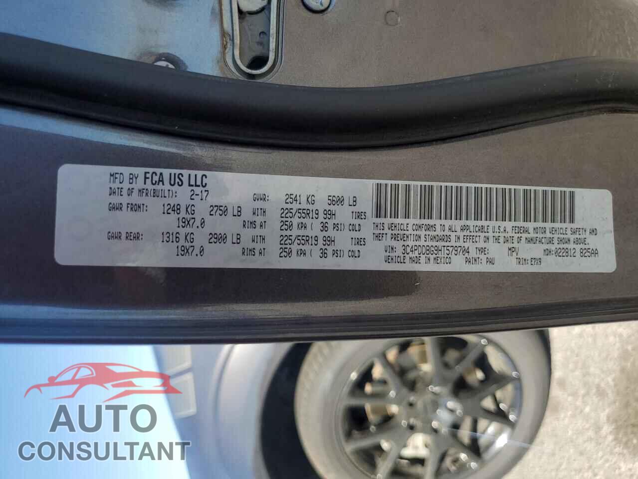 DODGE JOURNEY 2017 - 3C4PDDBG9HT579704