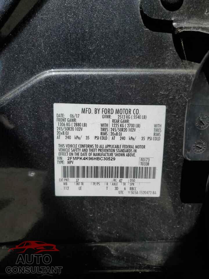 FORD EDGE 2017 - 2FMPK4K96HBC30529