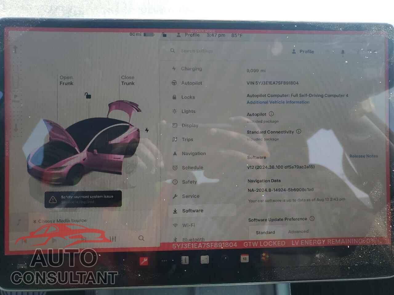 TESLA MODEL 3 2025 - 5YJ3E1EA7SF891804