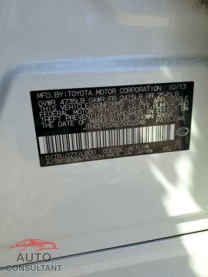 LEXUS IS 2014 - JTHCE1D26E5002246