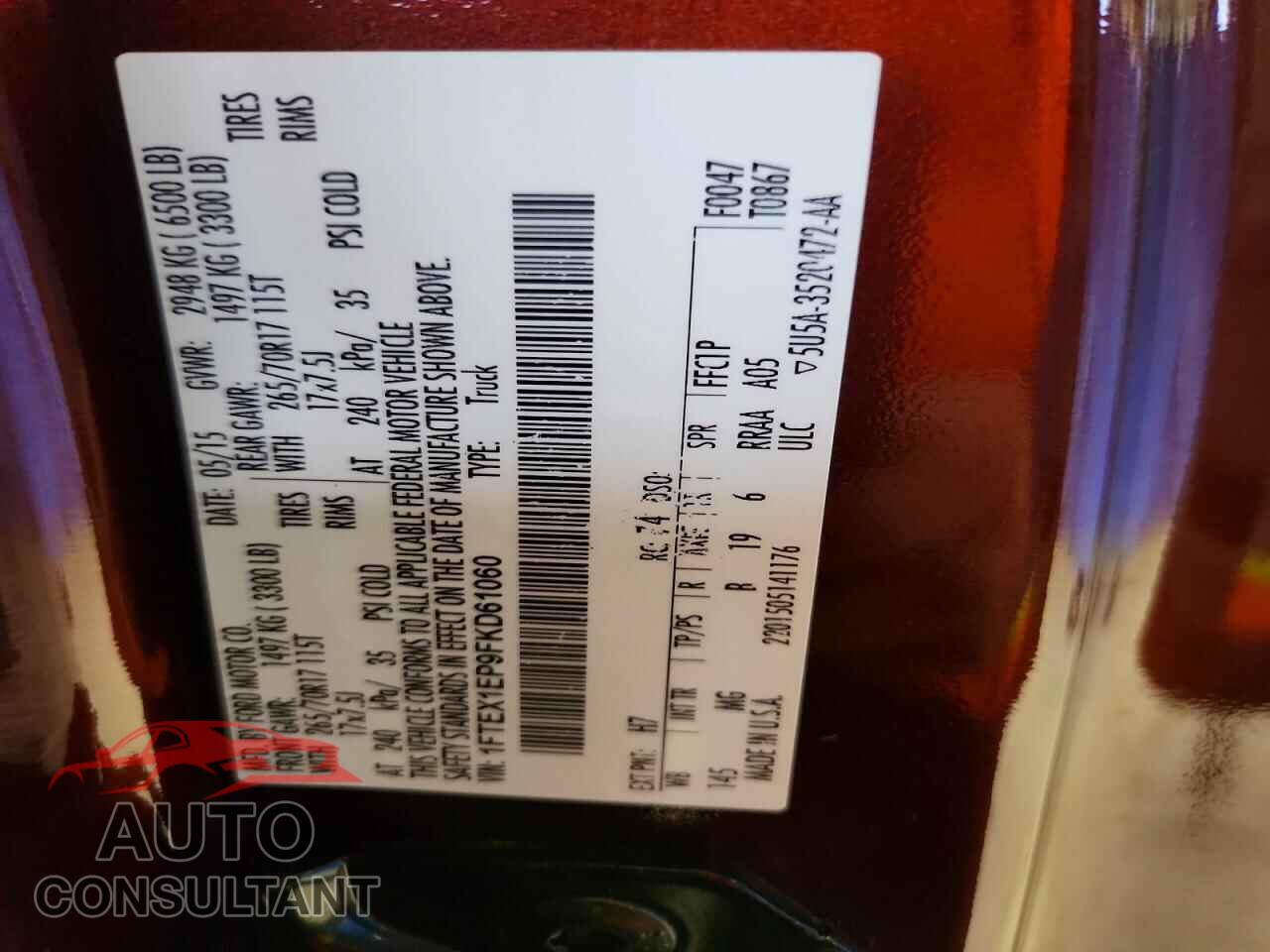 FORD F150 2015 - 1FTEX1EP9FKD61060