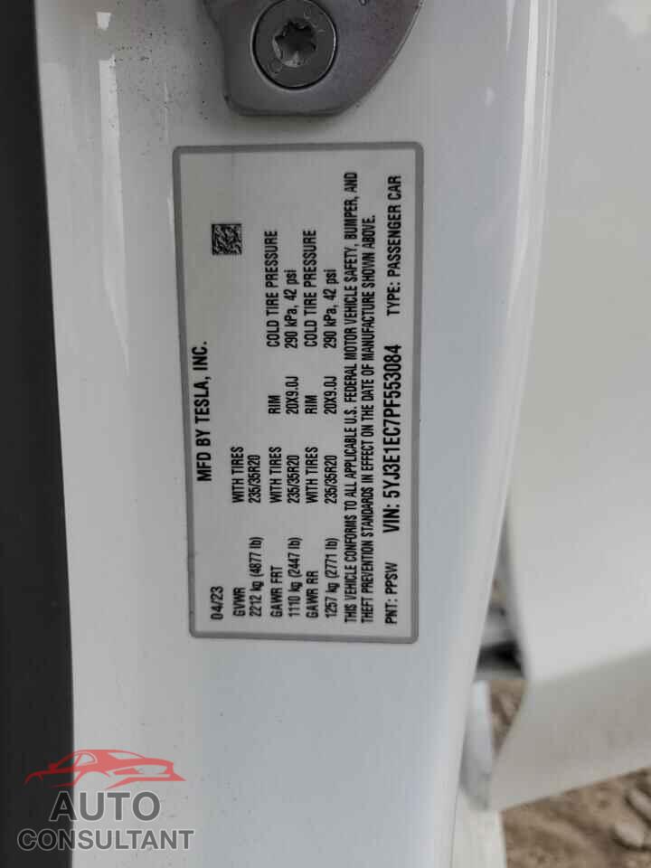 TESLA MODEL 3 2023 - 5YJ3E1EC7PF553084