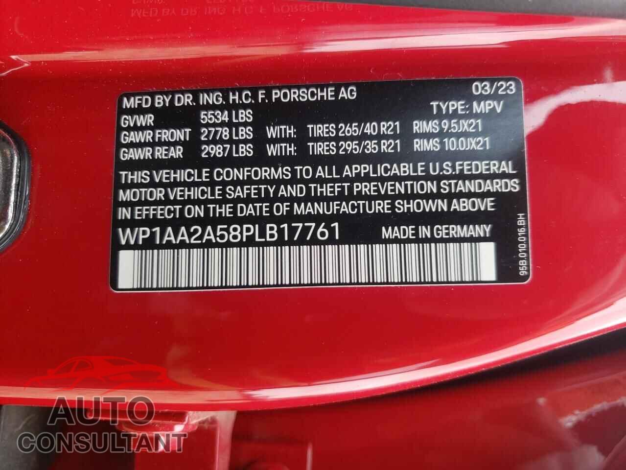 PORSCHE MACAN BASE 2023 - WP1AA2A58PLB17761