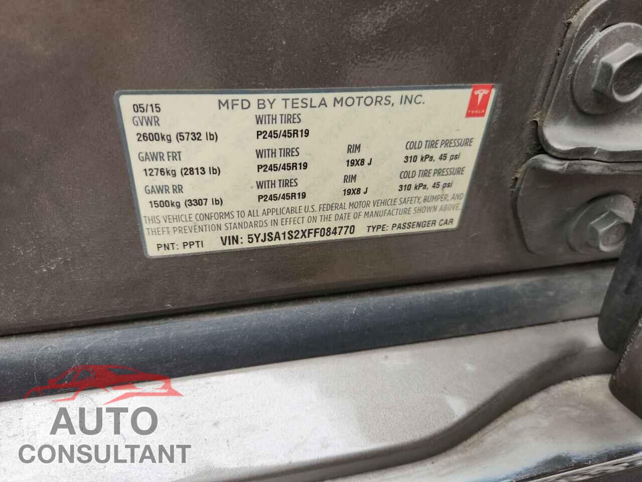 TESLA MODEL S 2015 - 5YJSA1S2XFF084770