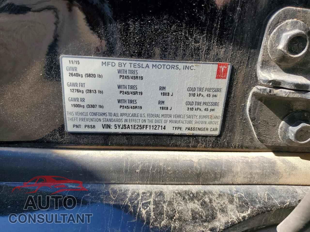 TESLA MODEL S 2015 - 5YJSA1E25FF112714