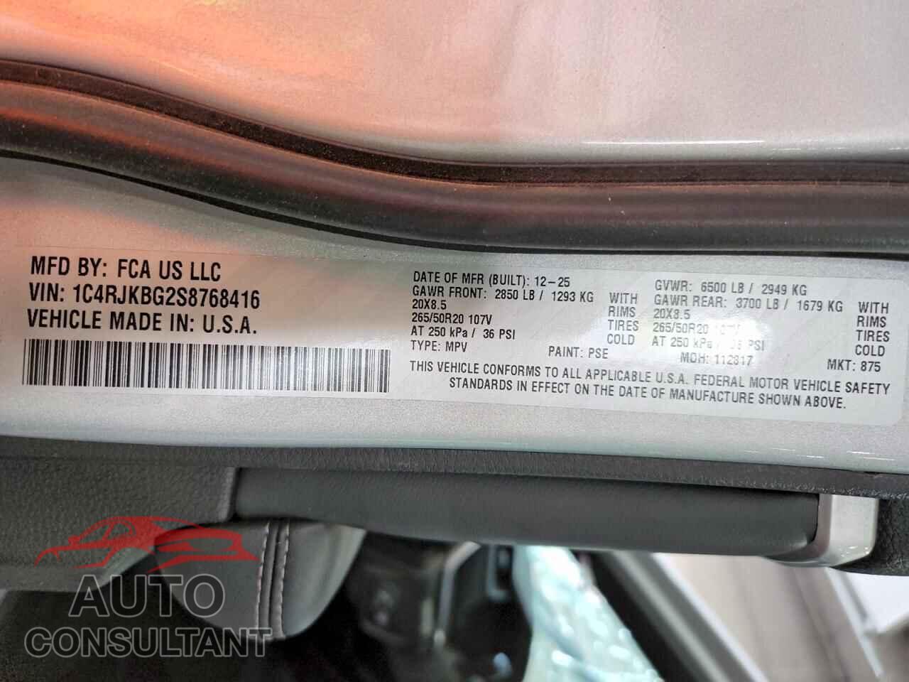JEEP CHEROKEE 2025 - 1C4RJKBG2S8768416