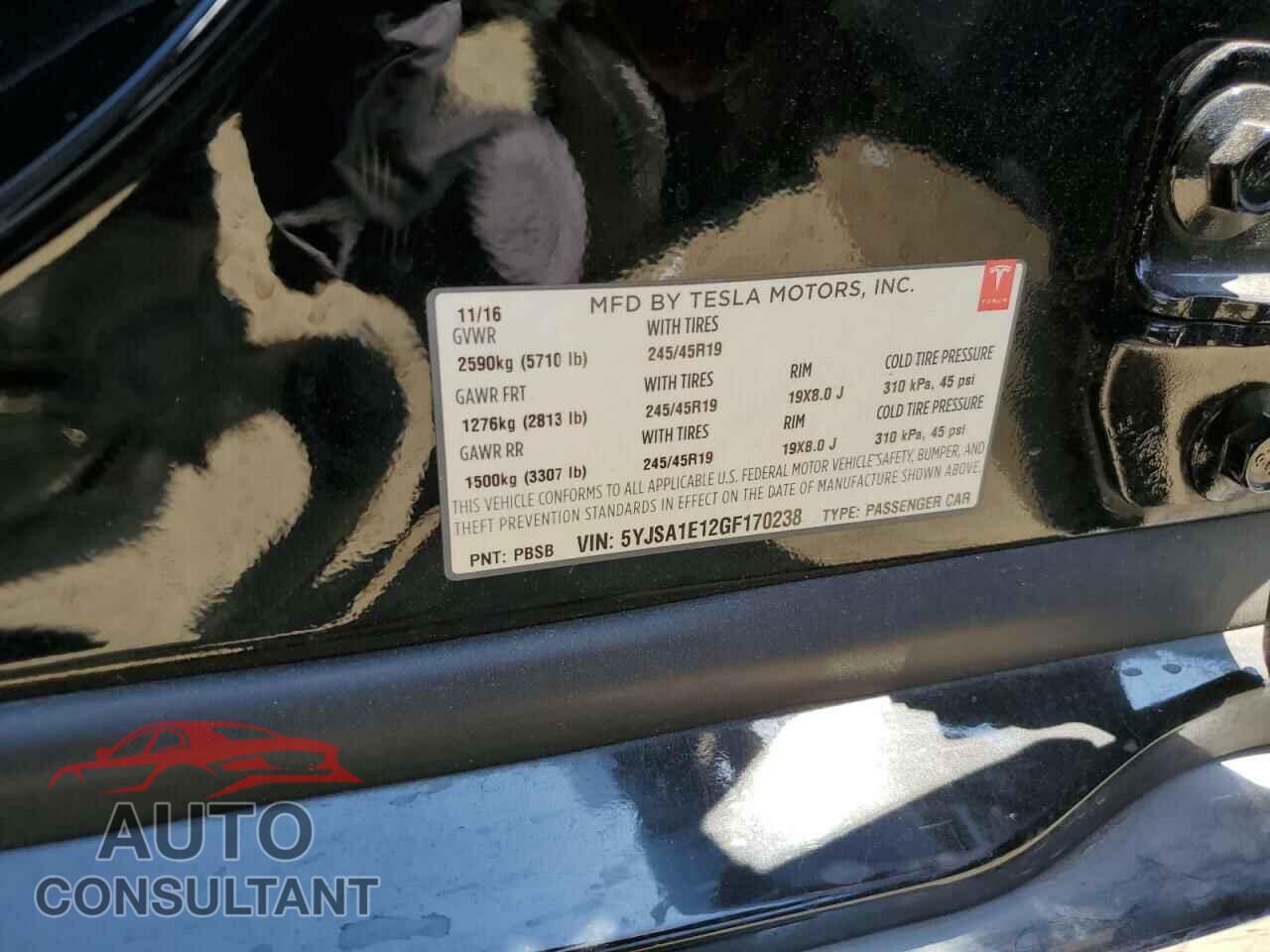 TESLA MODEL S 2016 - 5YJSA1E12GF170238
