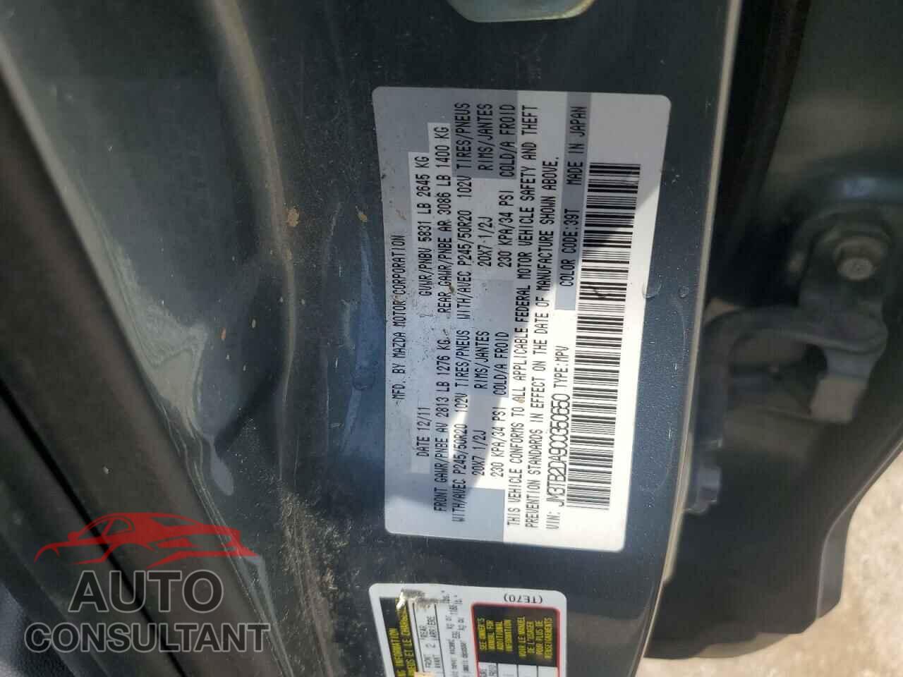 MAZDA CX-9 2012 - JM3TB2DA9C0350650