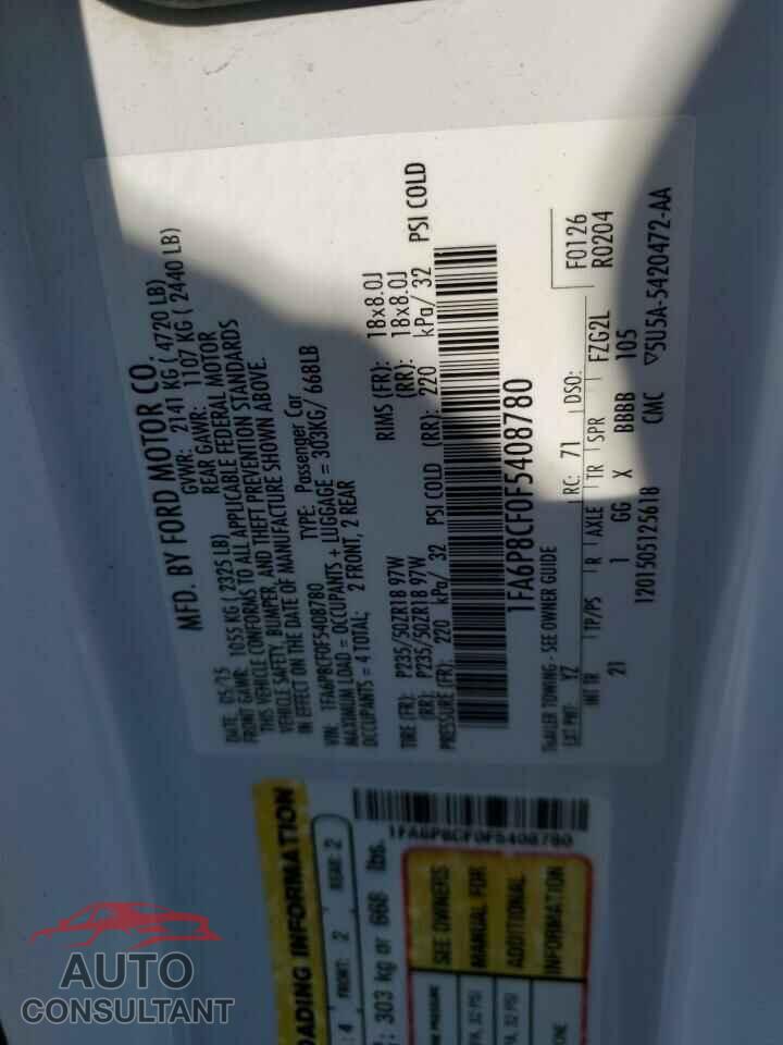 FORD MUSTANG 2015 - 1FA6P8CF0F5408780