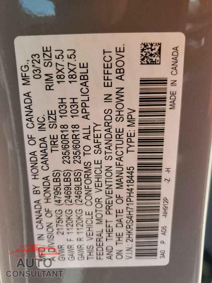 HONDA CRV 2023 - 2HKRS4H71PH418445