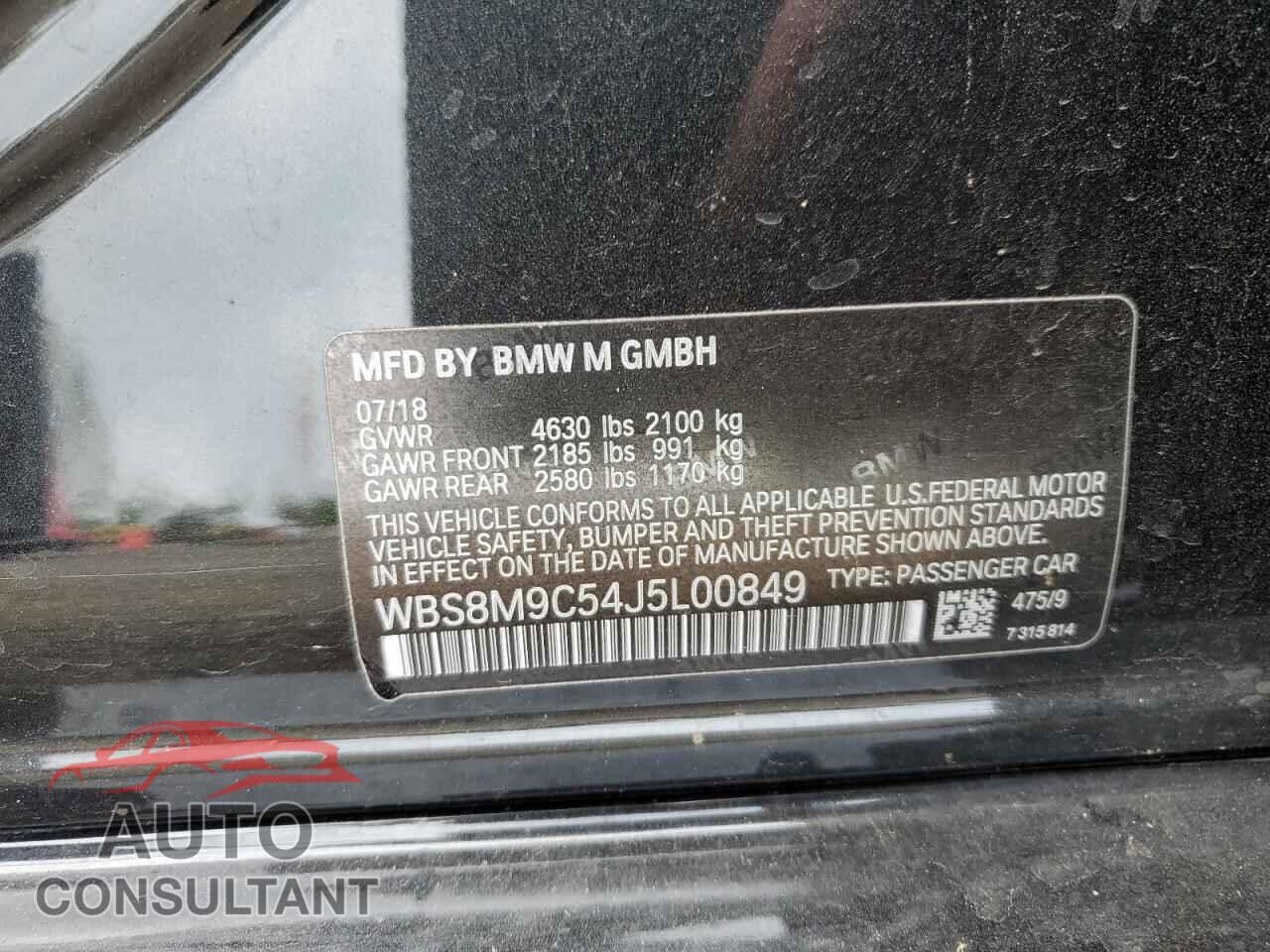 BMW M3 2018 - WBS8M9C54J5L00849