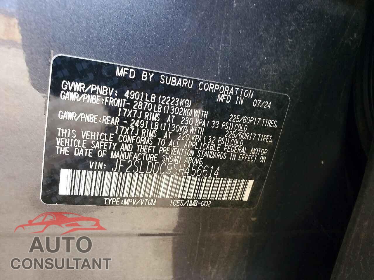 SUBARU FORESTER 2025 - JF2SLDDC9SH456614