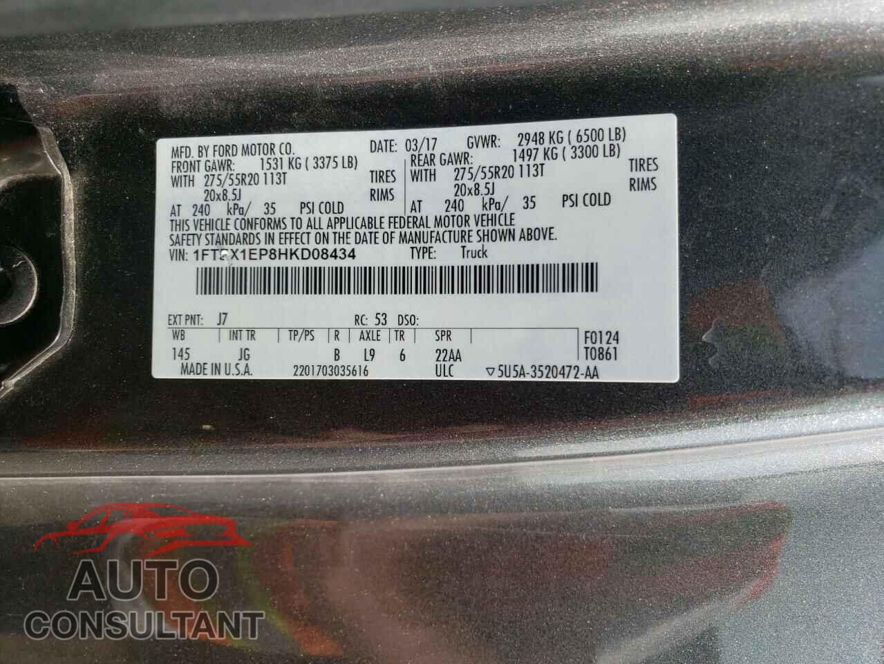 FORD F-150 2017 - 1FTEX1EP8HKD08434
