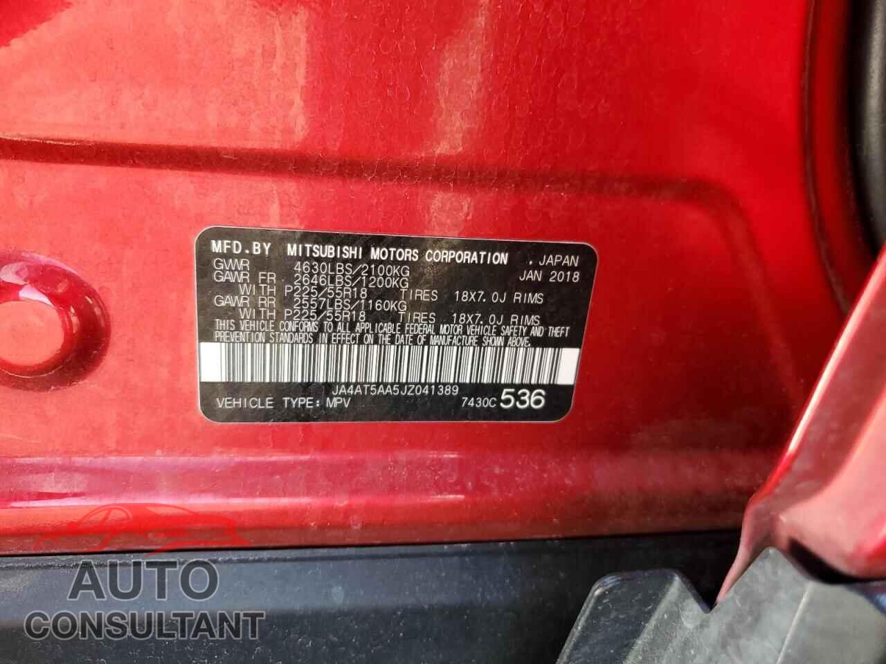 MITSUBISHI ECLIPSE 2018 - JA4AT5AA5JZ041389