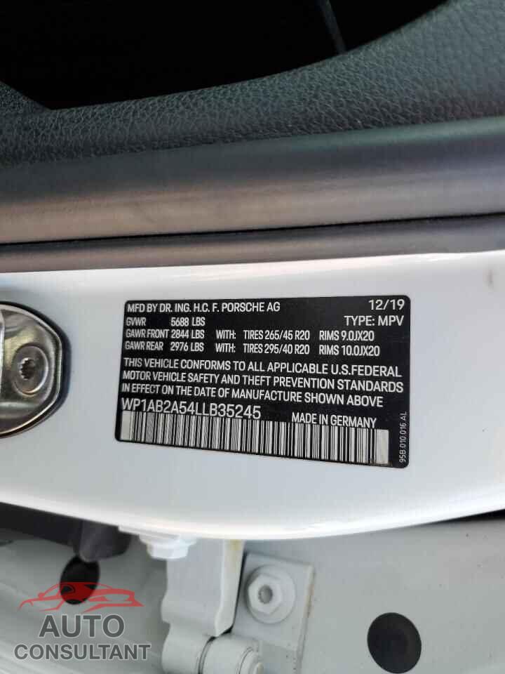 PORSCHE MACAN 2020 - WP1AB2A54LLB35245