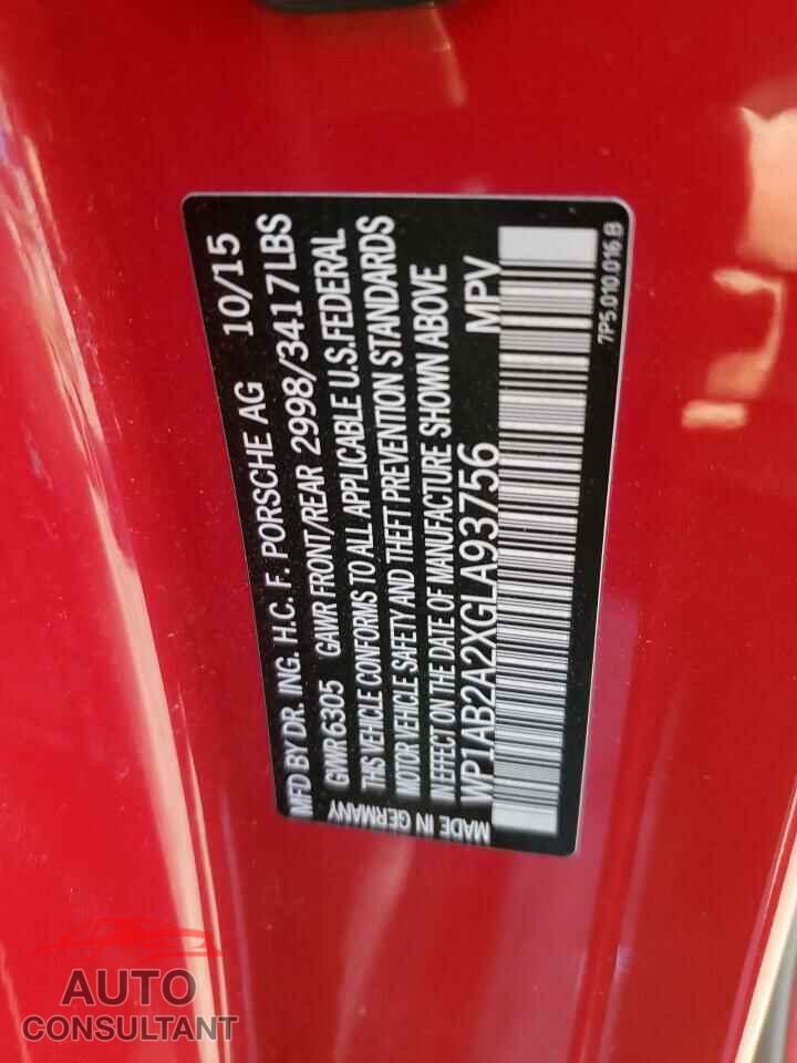 PORSCHE CAYENNE 2016 - WP1AB2A2XGLA93756