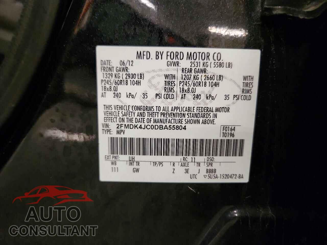 FORD EDGE 2013 - 2FMDK4JC0DBA55804