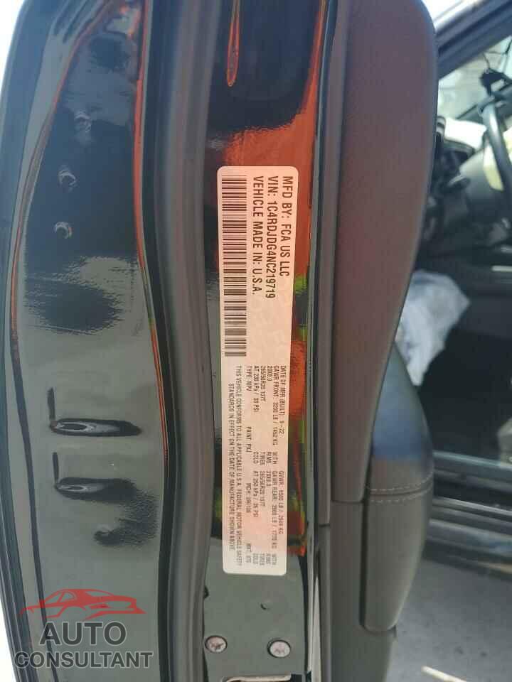 DODGE DURANGO 2022 - 1C4RDJDG4NC219719