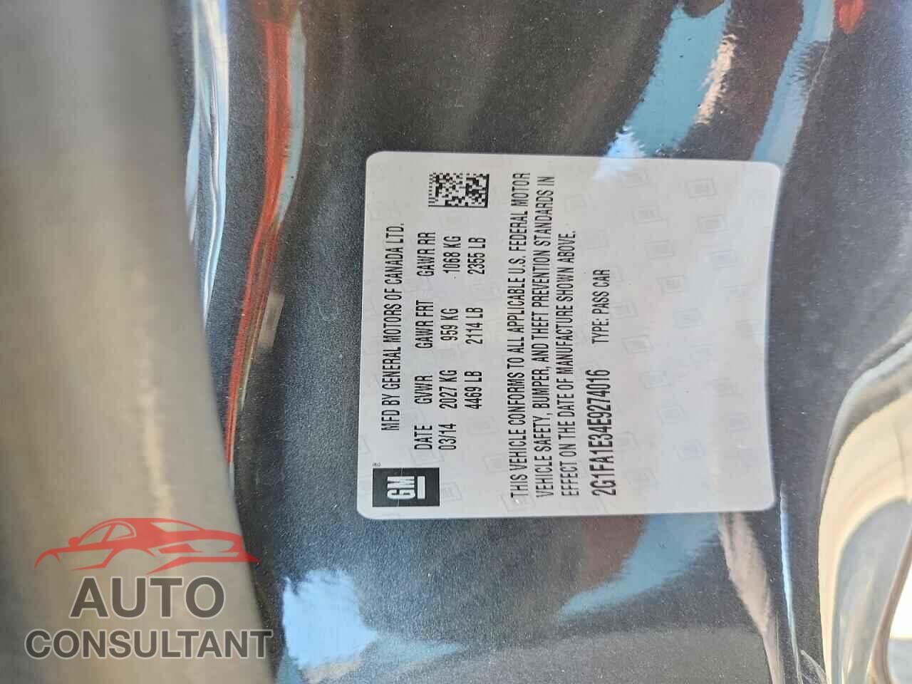 CHEVROLET CAMARO 2014 - 2G1FA1E34E9274016