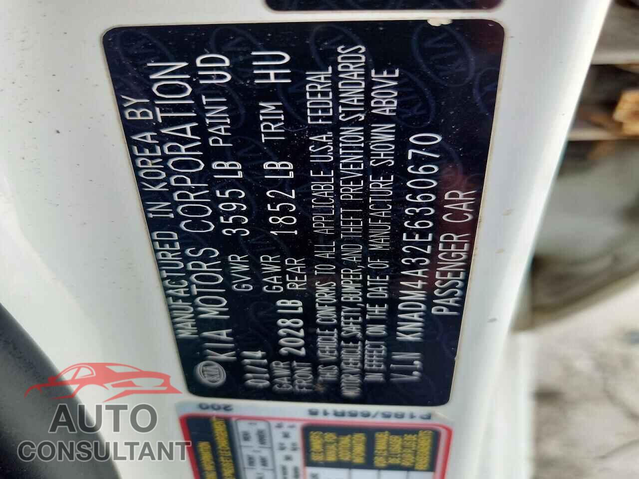 KIA RIO 2014 - KNADM4A32E6360670