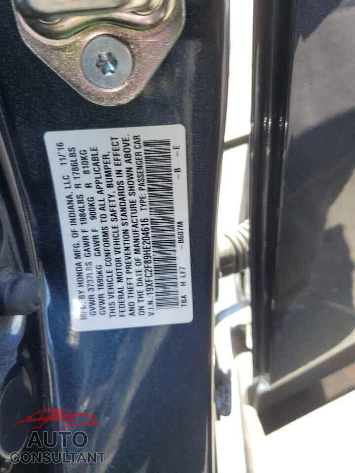 HONDA CIVIC 2017 - 19XFC2F89HE204616