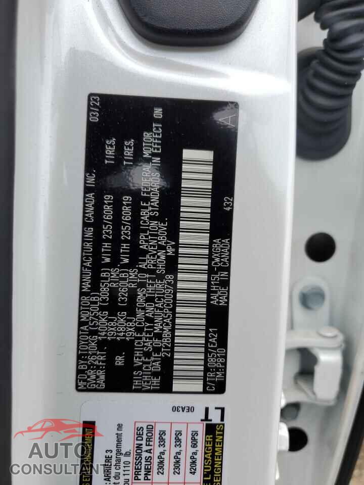 LEXUS RX 350H BA 2023 - 2T2BBMCA5PC009738