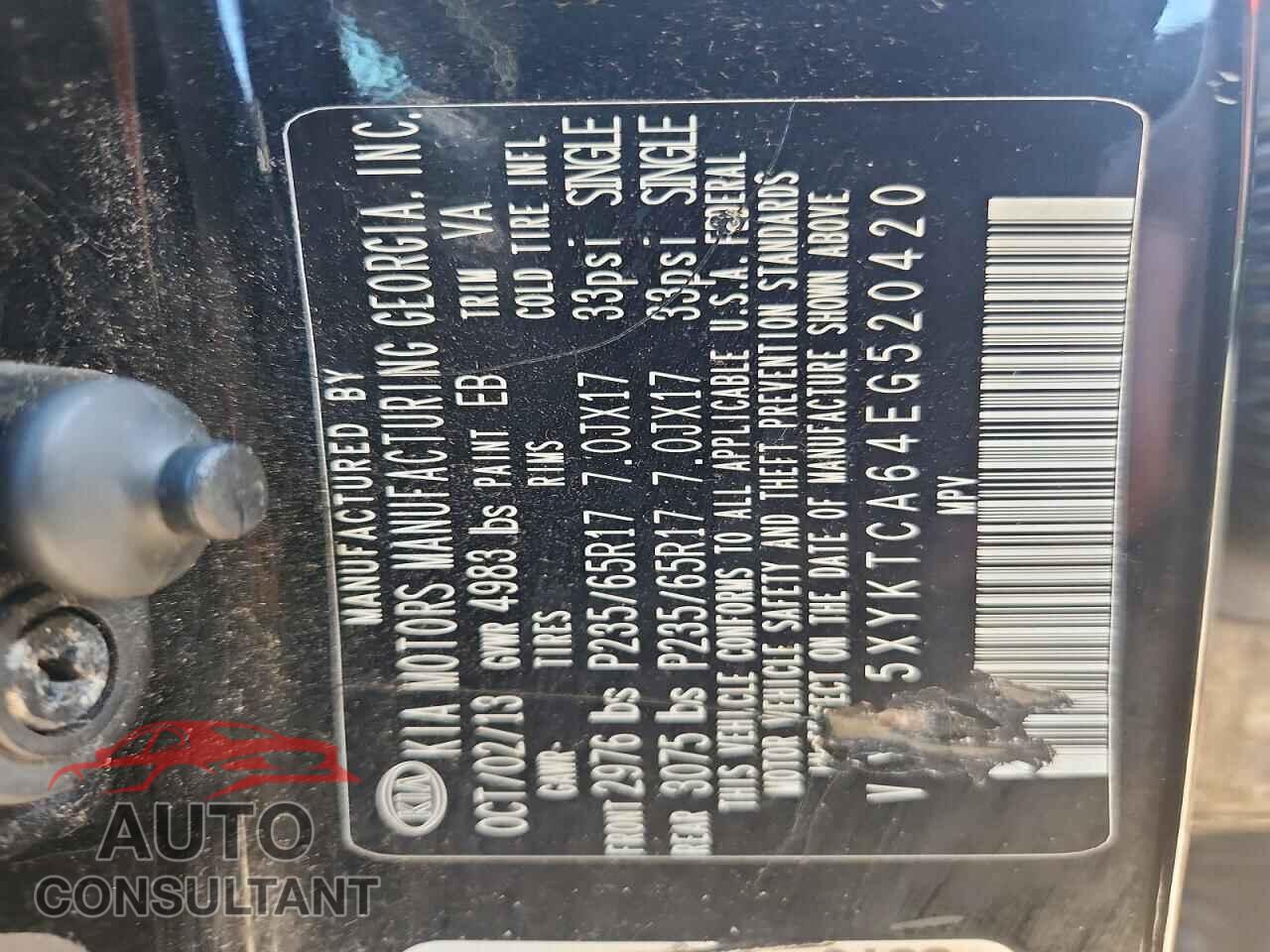 KIA SORENTO 2014 - 5XYKTCA64EG520420