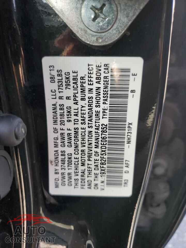 HONDA CIVIC 2013 - 19XFB2F5XDE067852