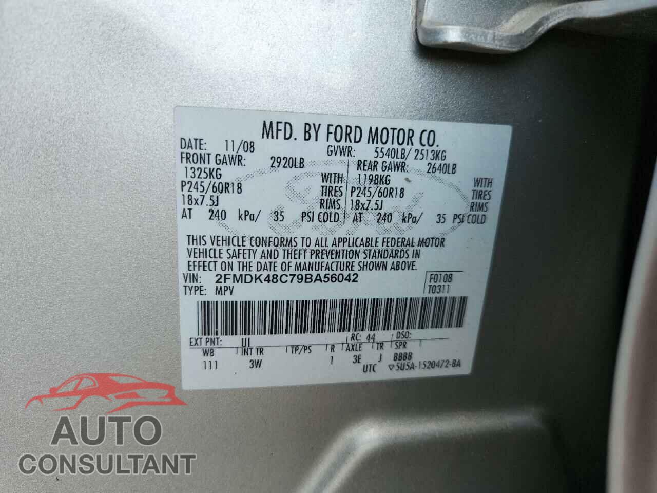 FORD EDGE 2009 - 2FMDK48C79BA56042