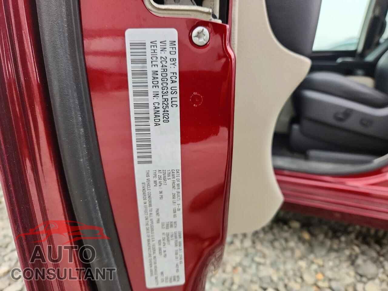 DODGE CARAVAN 2020 - 2C4RDGCG3LR254020