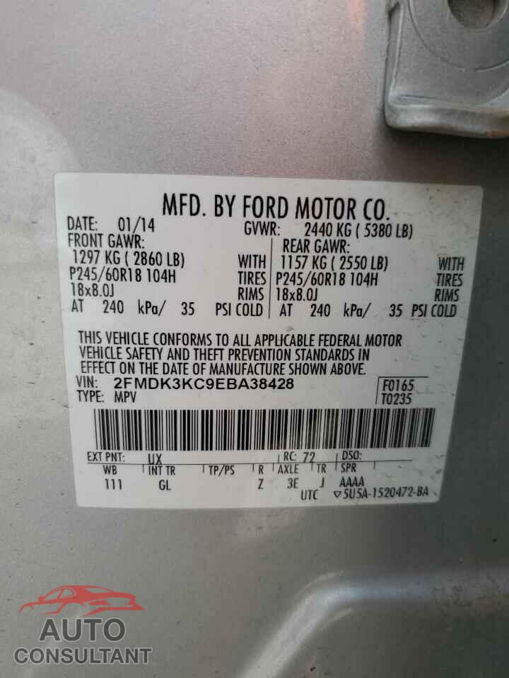 FORD EDGE 2014 - 2FMDK3KC9EBA38428