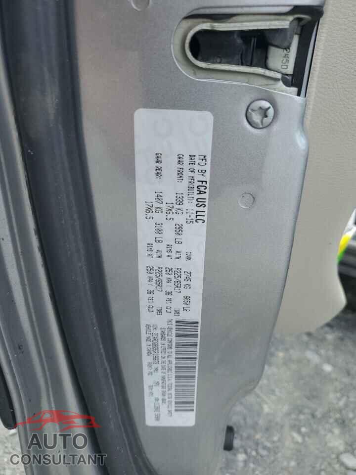DODGE CARAVAN 2016 - 2C4RDGBG9GR196678