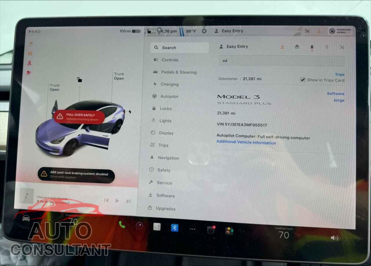 TESLA MODEL 3 2021 - 5YJ3E1EA3MF955517