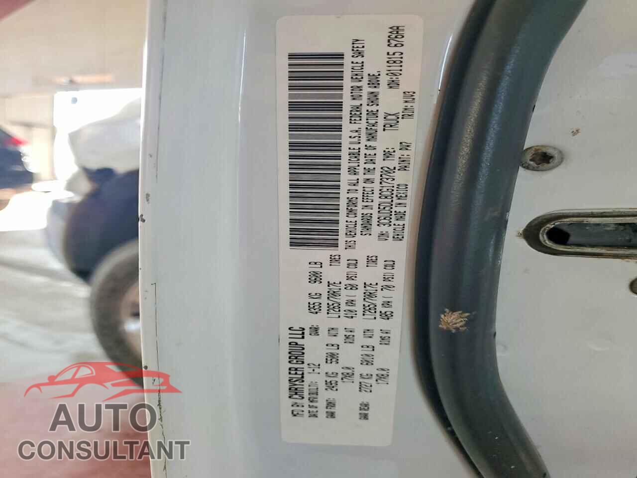 DODGE RAM 2500 2012 - 3C6UD5DL8CG173702