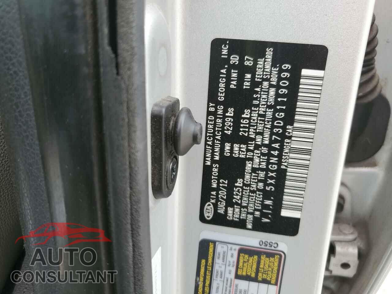 KIA OPTIMA 2013 - 5XXGN4A73DG119099