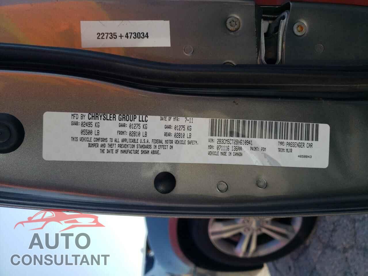 DODGE CHARGER 2011 - 2B3CM5CT2BH610941