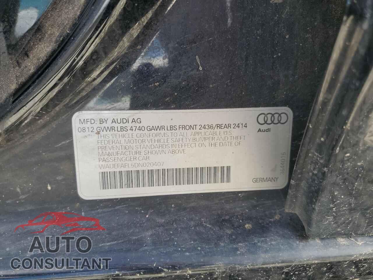 AUDI A4 2013 - WAUEFAFL5DN020407