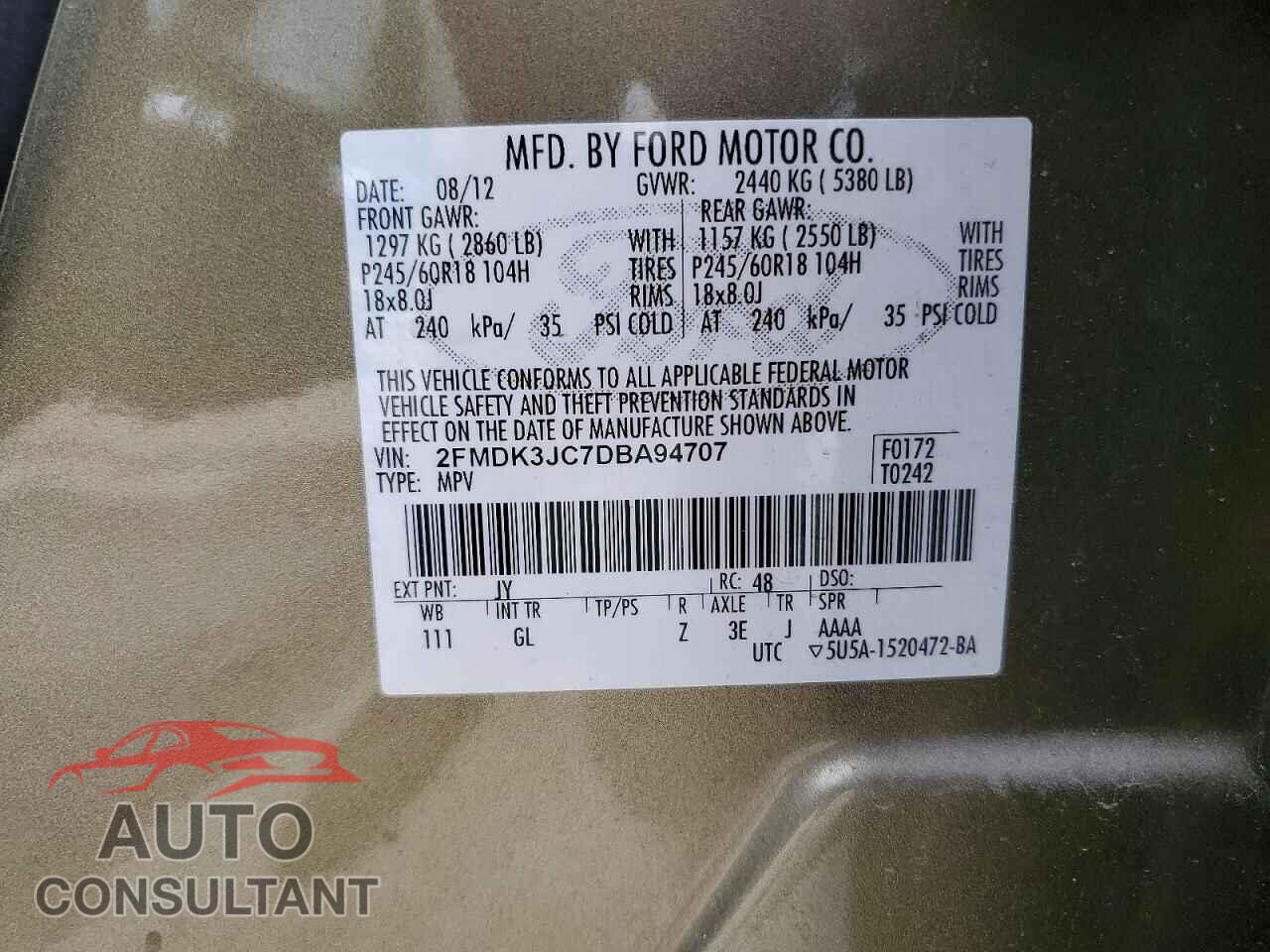 FORD EDGE 2013 - 2FMDK3JC7DBA94707